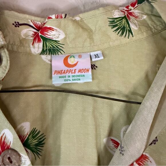 Pineapple moon Tropical Floral Button Down Shirt XL - Picture 3 of 4